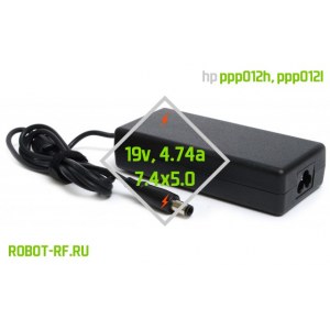 Зарядное устройство ppp012h / ppp012l к ноутбуку HP Compaq 19v 4.74a (7.4x5.0), pin